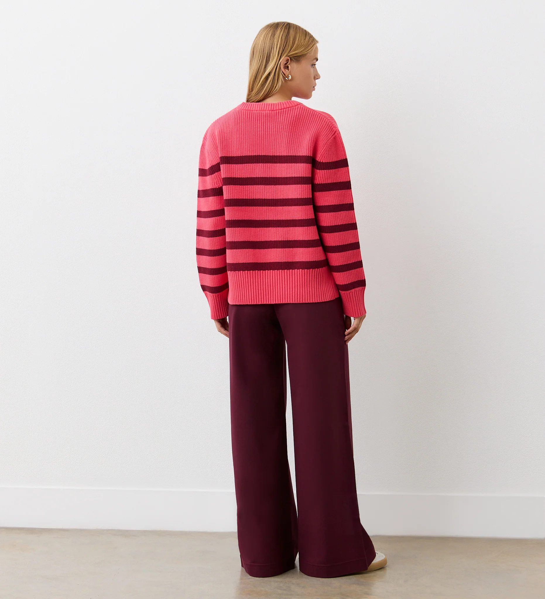 Serena Pink Striped Knitted Jumper - Image 4