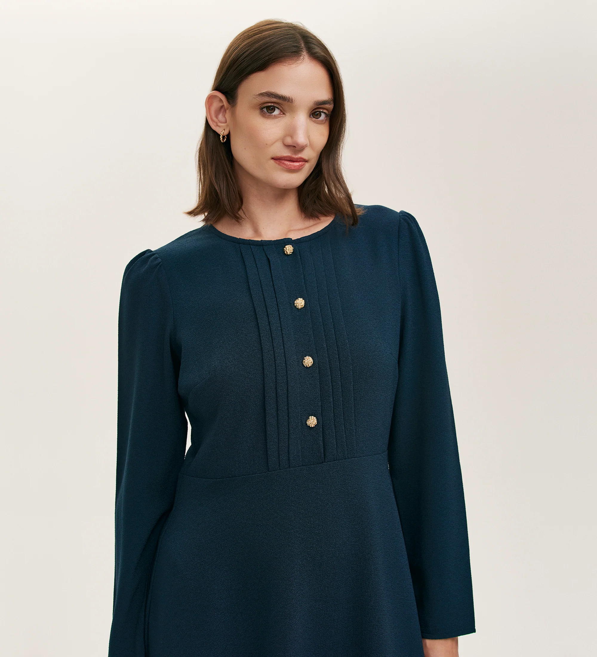 Shauna Navy Crepe Short Dress - Image 2