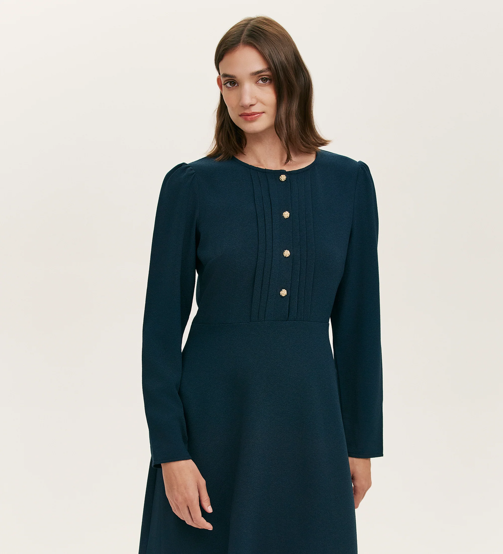 Shauna Navy Crepe Short Dress - Image 3