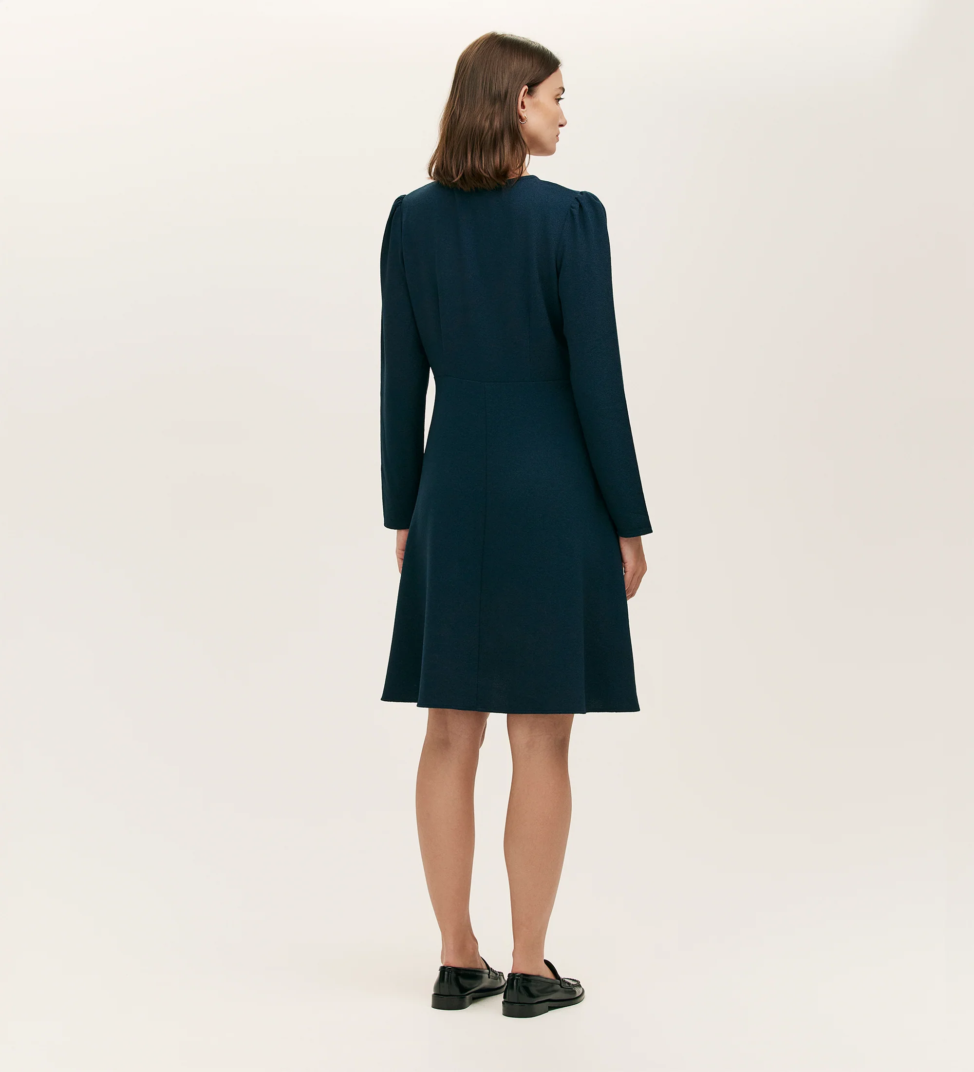 Shauna Navy Crepe Short Dress - Image 5