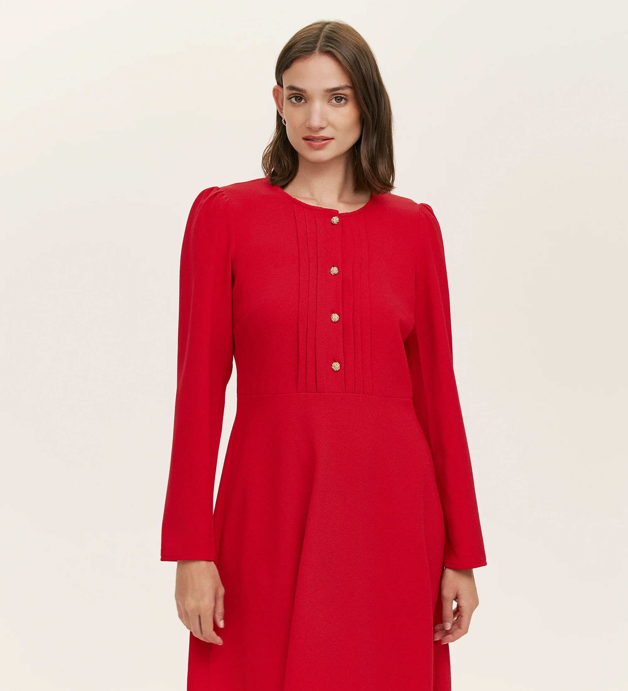 Shauna Red Crepe Short Dress - Image 2