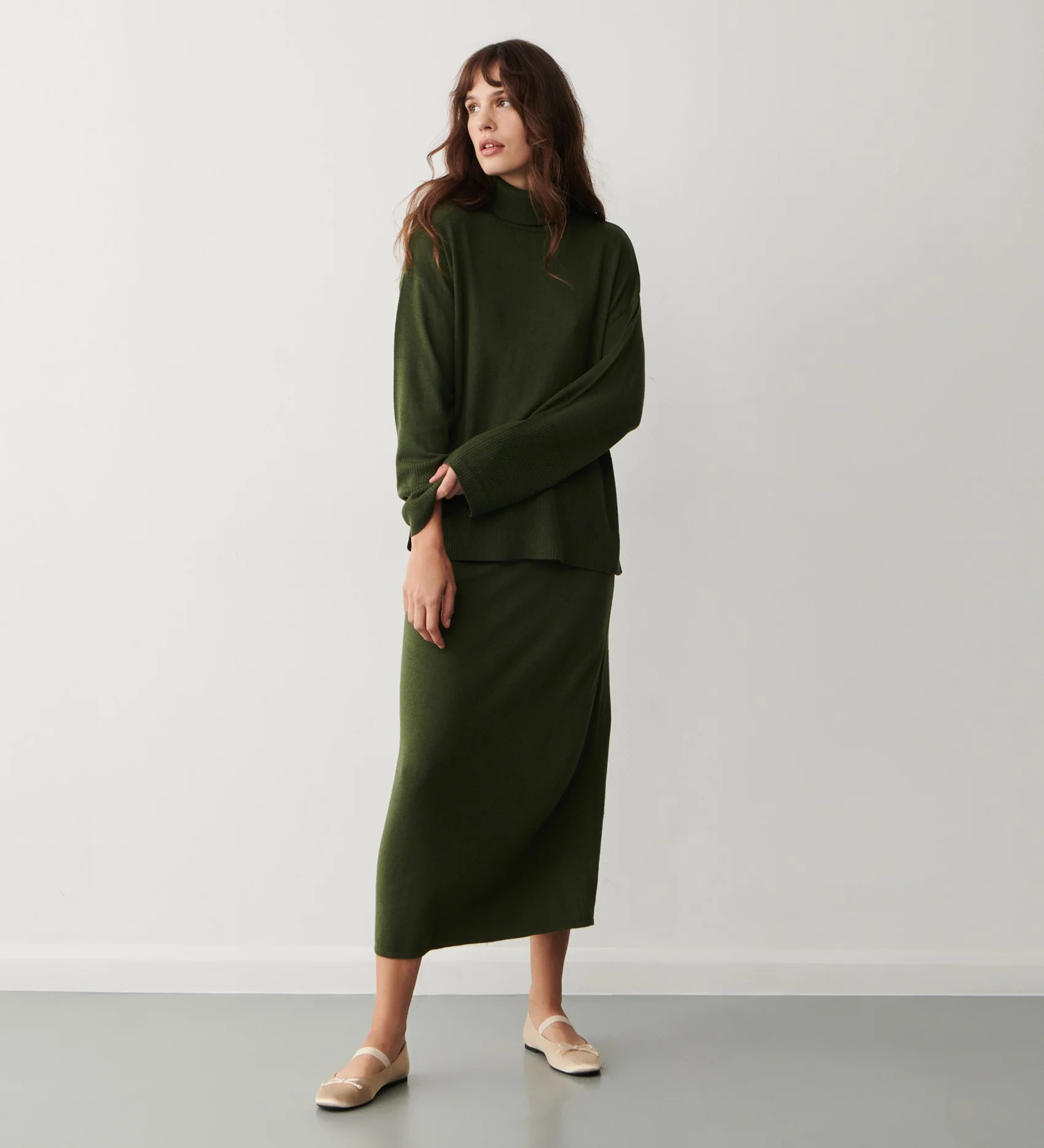 Sienna Khaki Roll Neck Jumper - Image 4