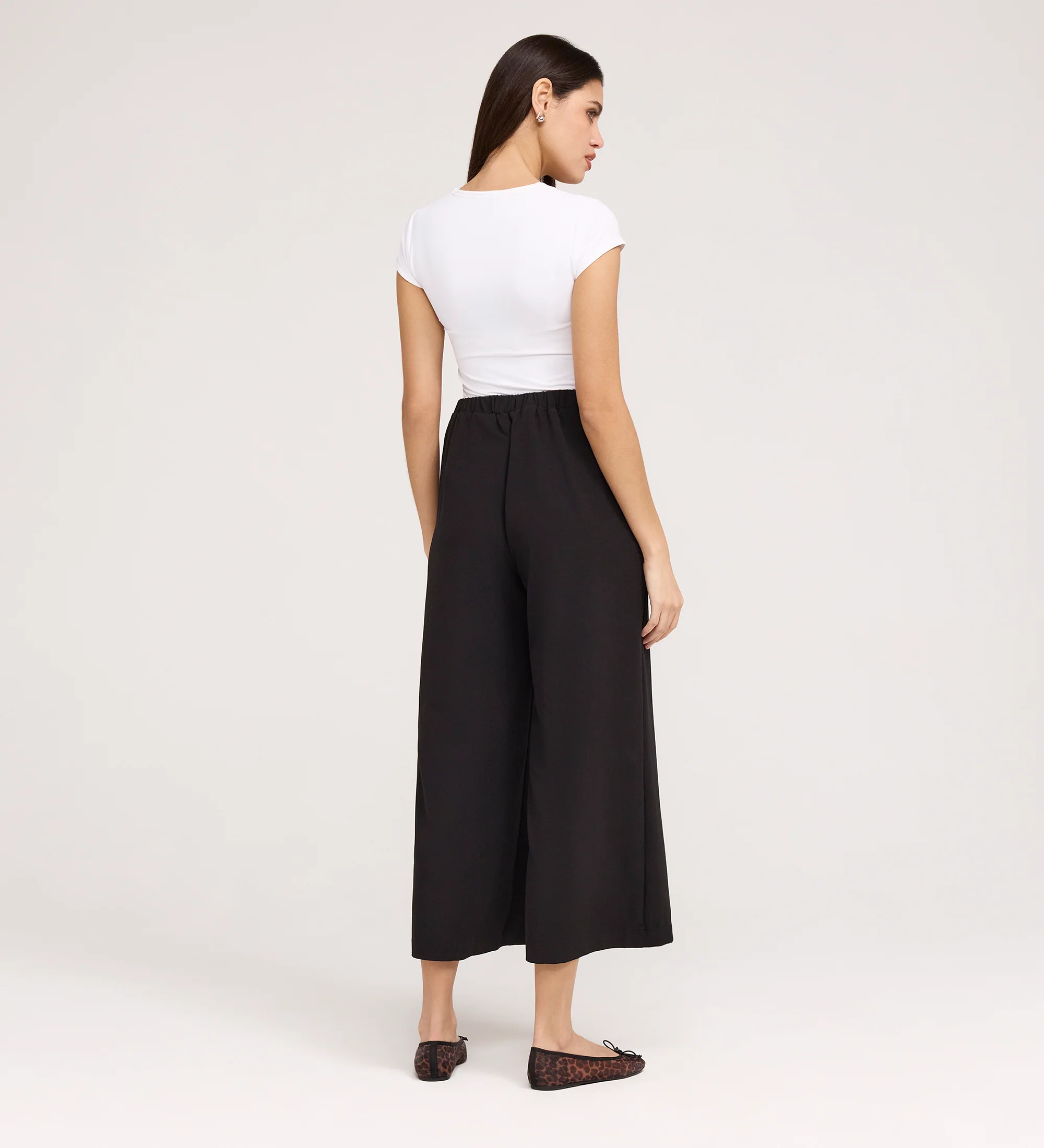 Simone Black Crepe Wide Leg Trousers - Image 5