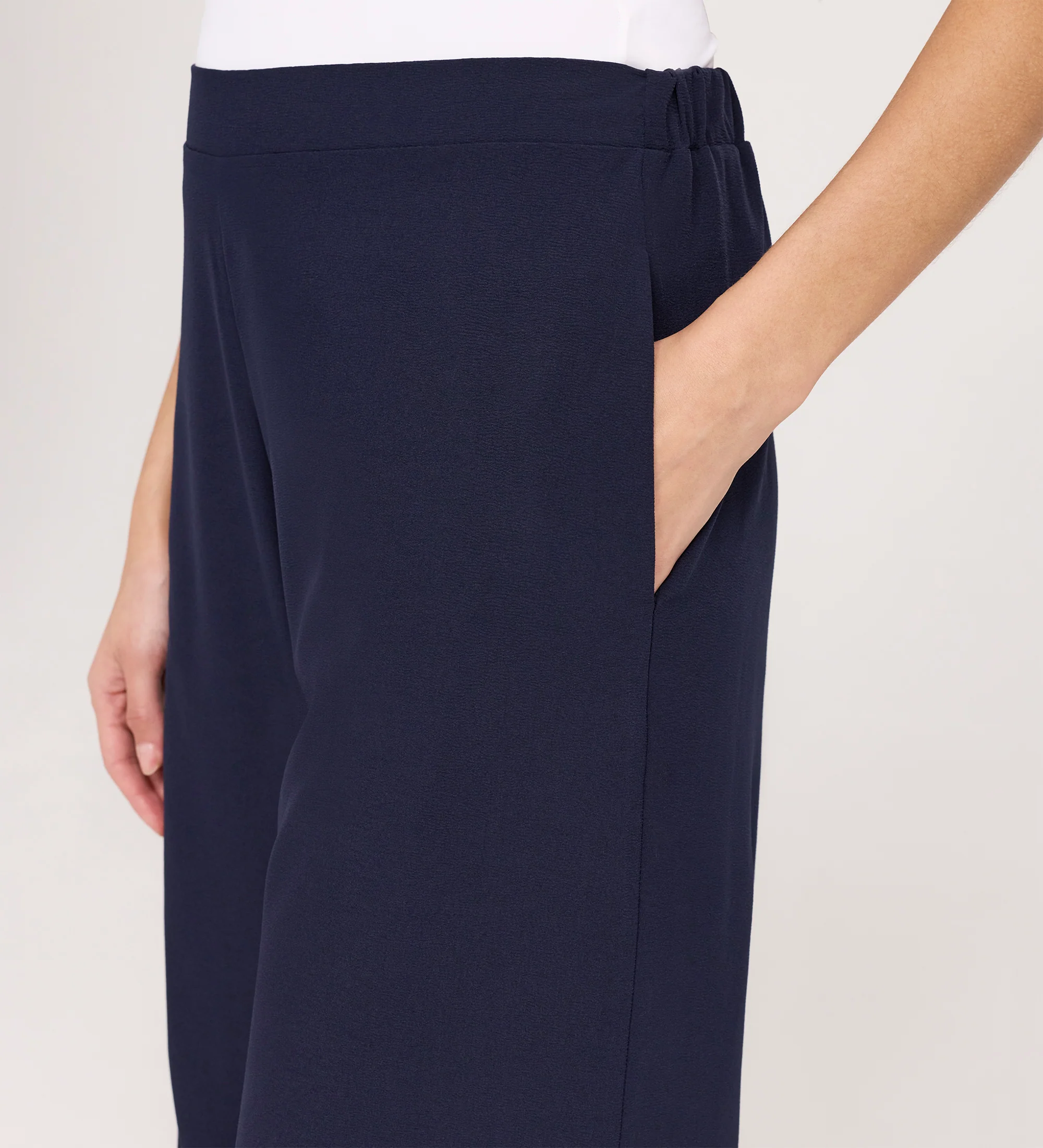 Simone Navy Wide Leg Trousers - Image 3