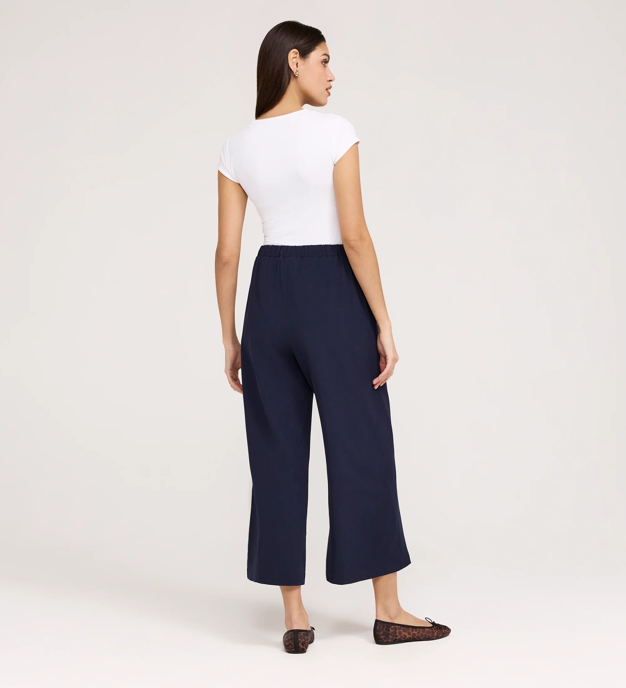 Simone Navy Wide Leg Trousers - Image 5