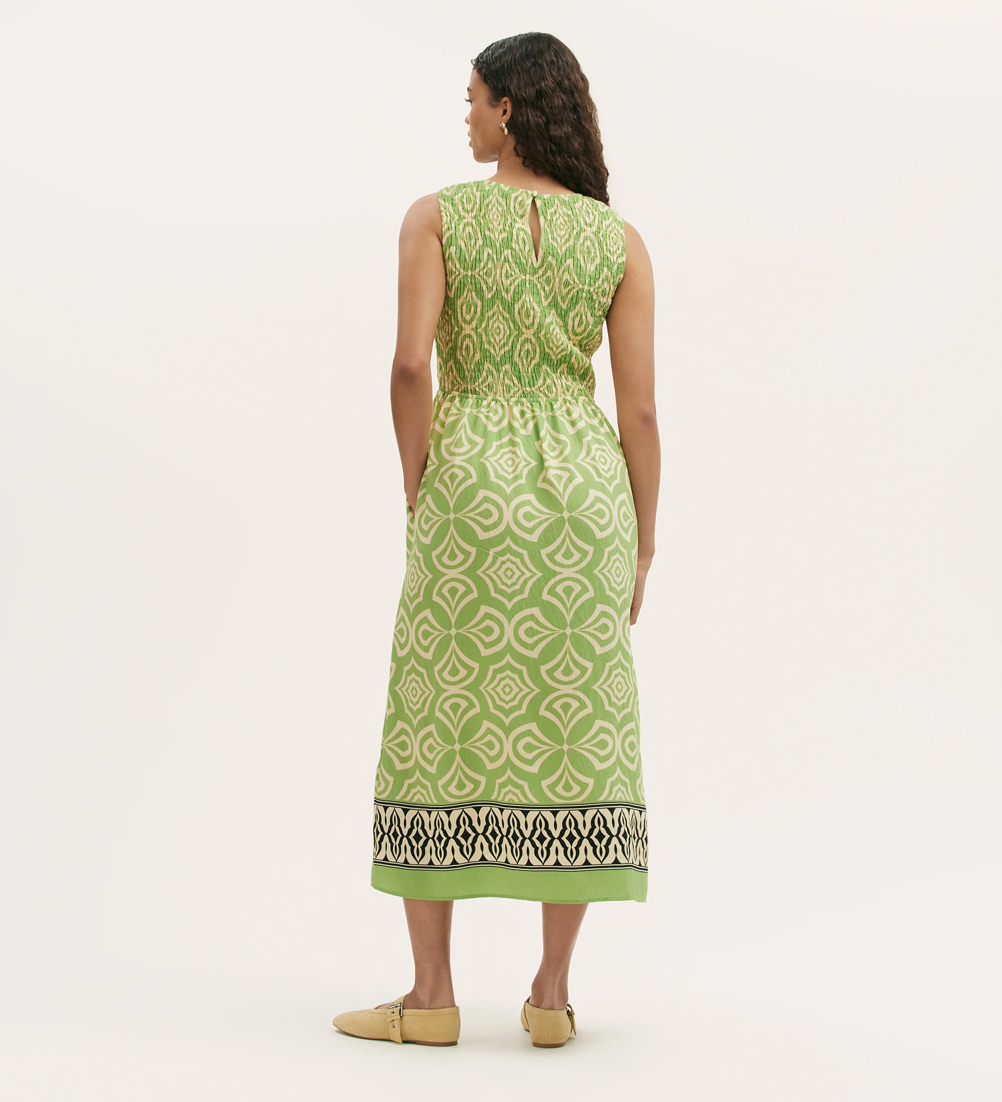 Skylar Lime Mosaic Midi Dress - Image 4