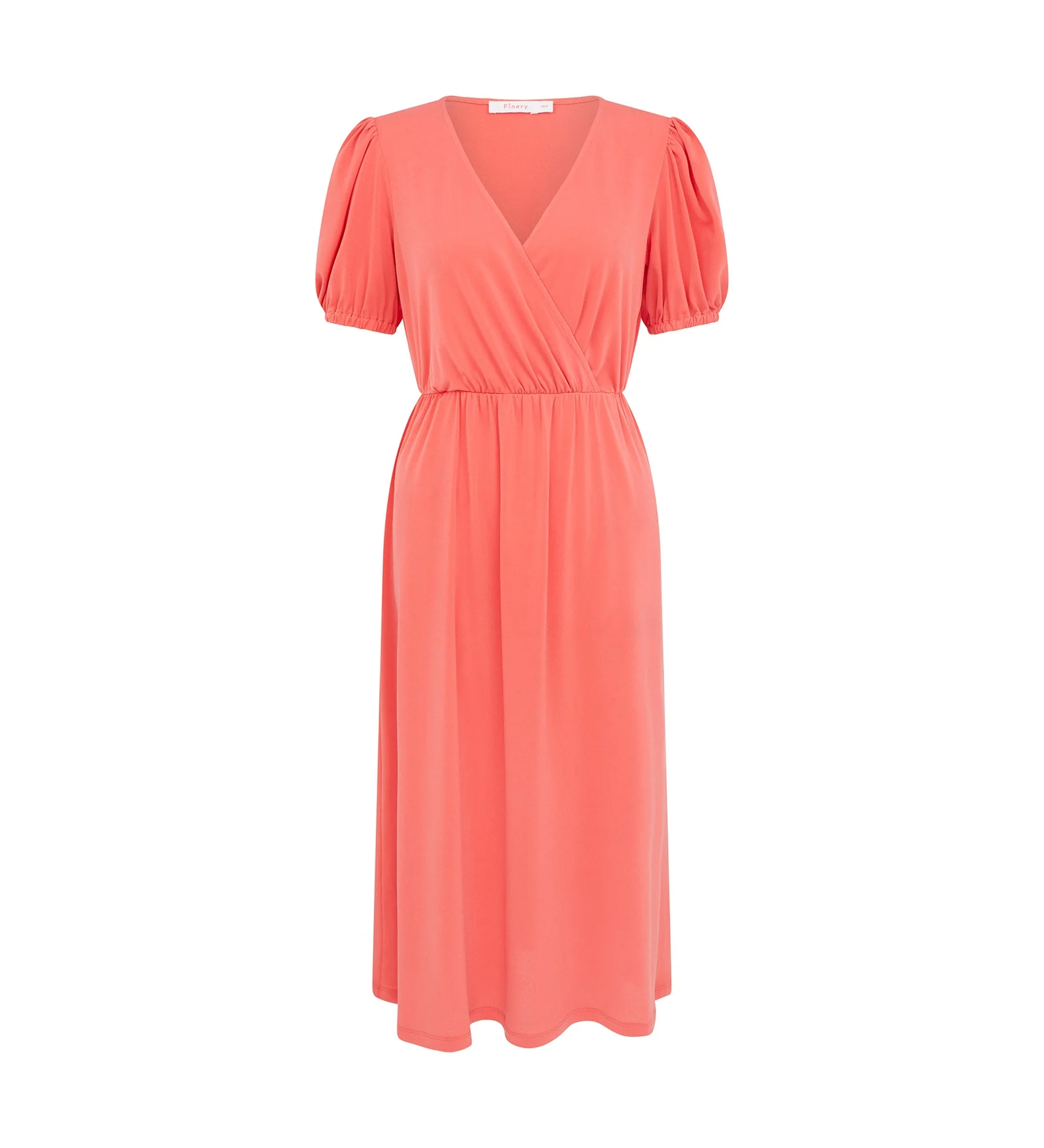 Tanya Coral Jersey Crepe Midi Dress - Image 5