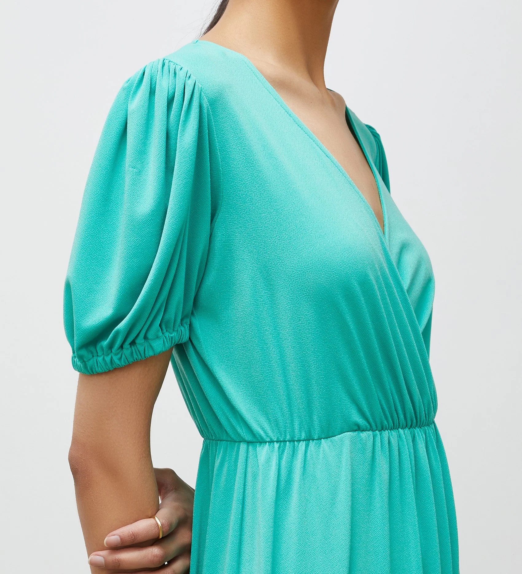 Tanya Green Jersey Crepe Midi Dress - Image 2
