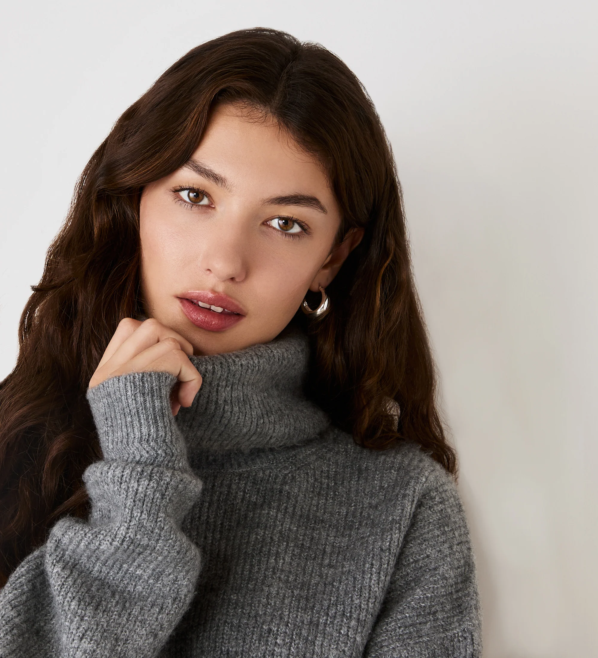 Tillie Grey Marle Roll Neck Jumper - Image 3