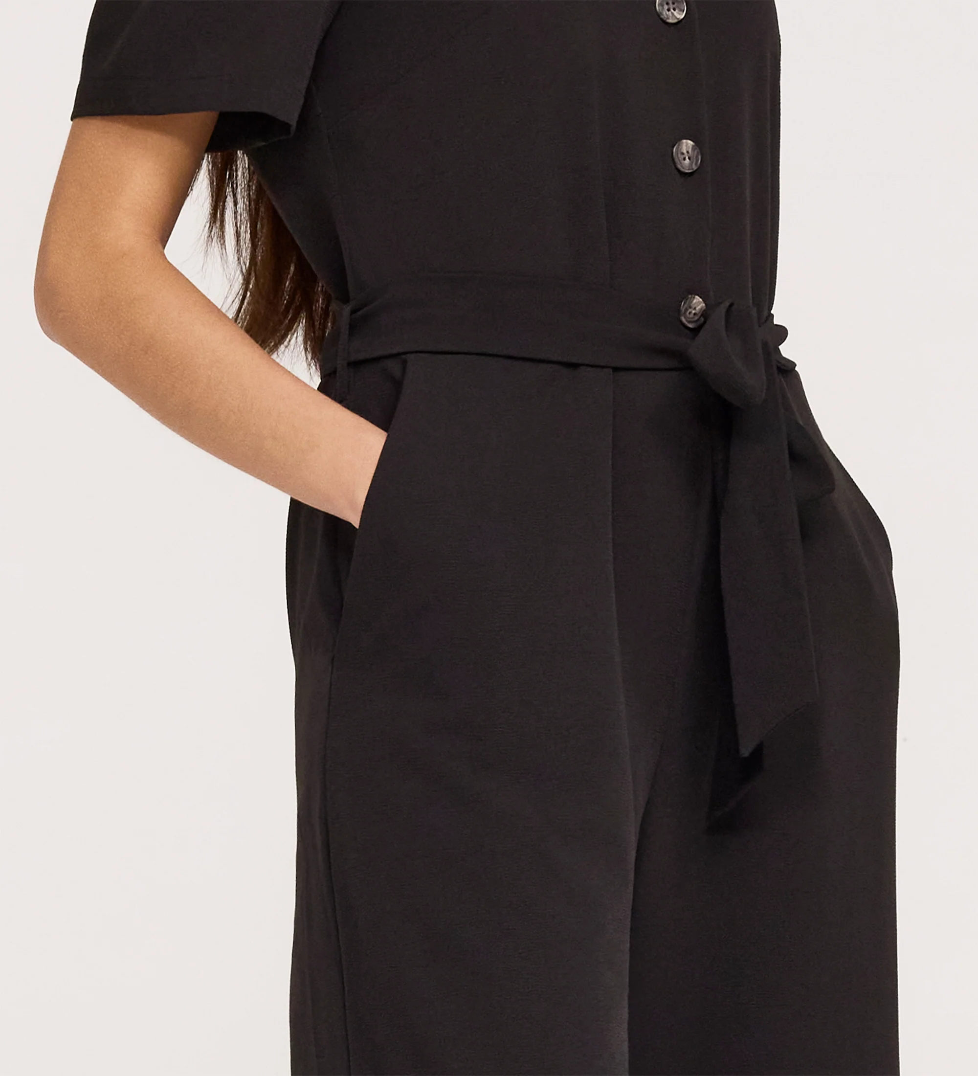 Uma Black Crepe Jumpsuit - Image 2