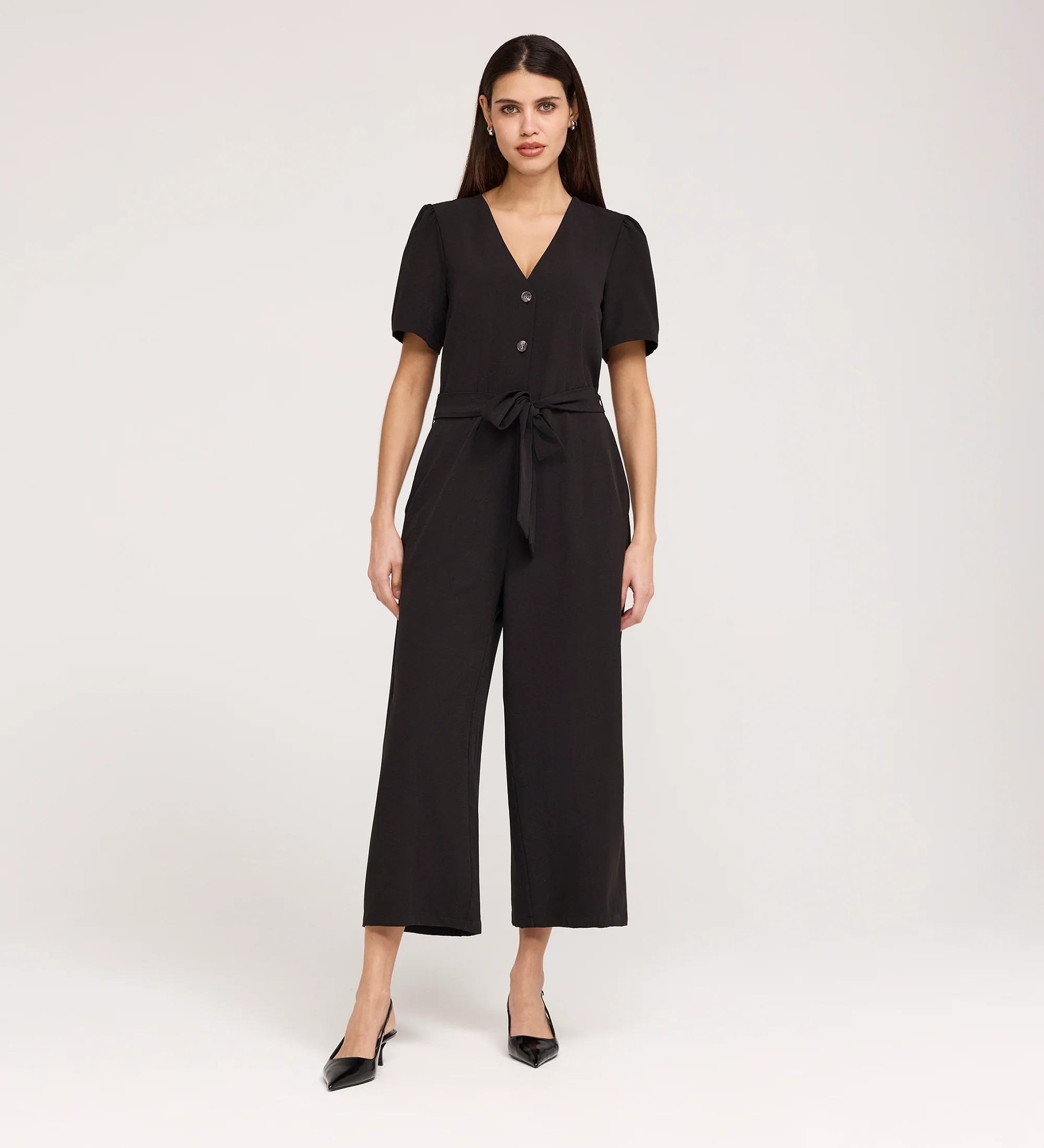 Uma Black Crepe Jumpsuit - Image 3