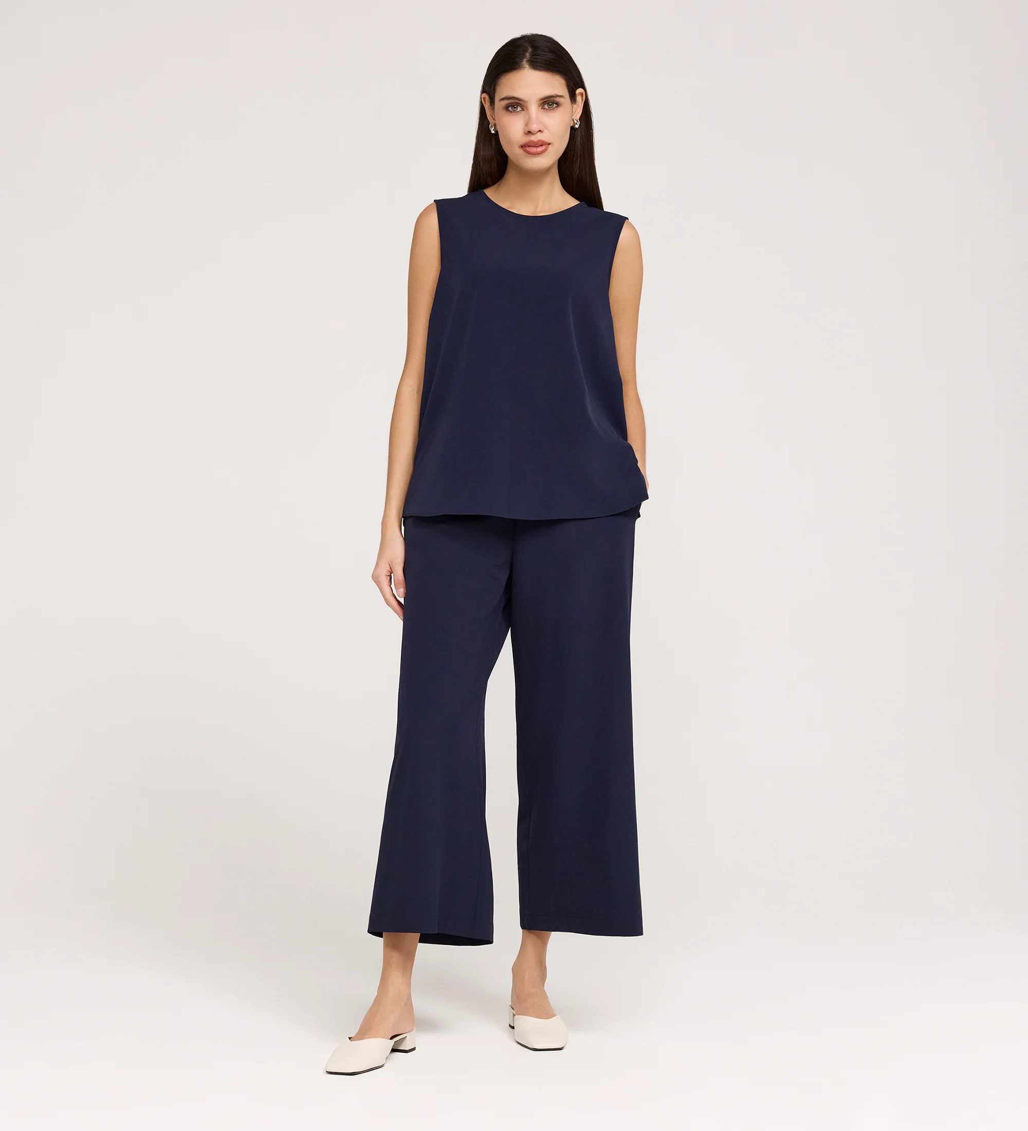 Vallie Navy Round Neck Vest - Image 2