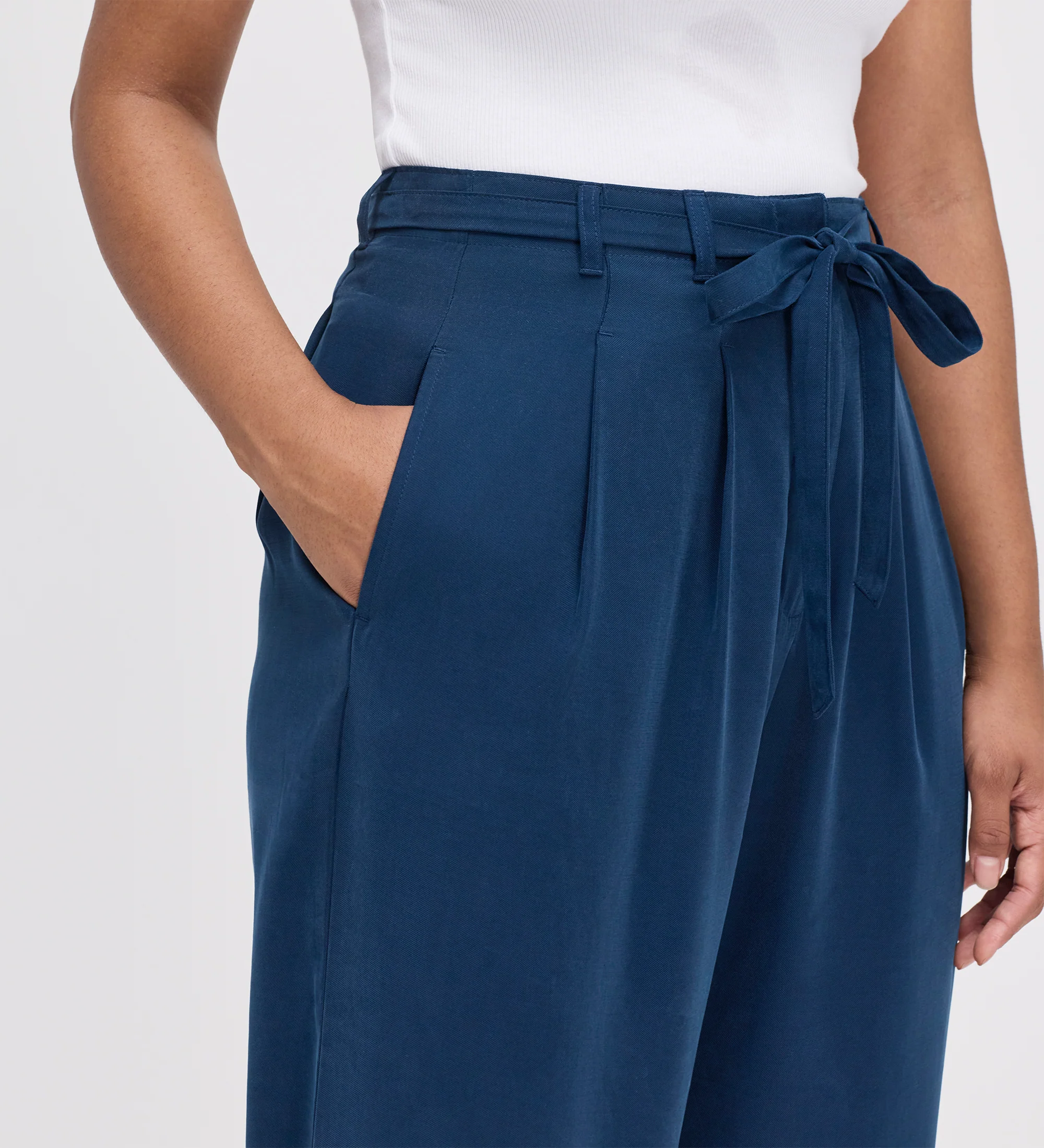 Venus Indigo Cupro Wide Leg Trousers - Image 2