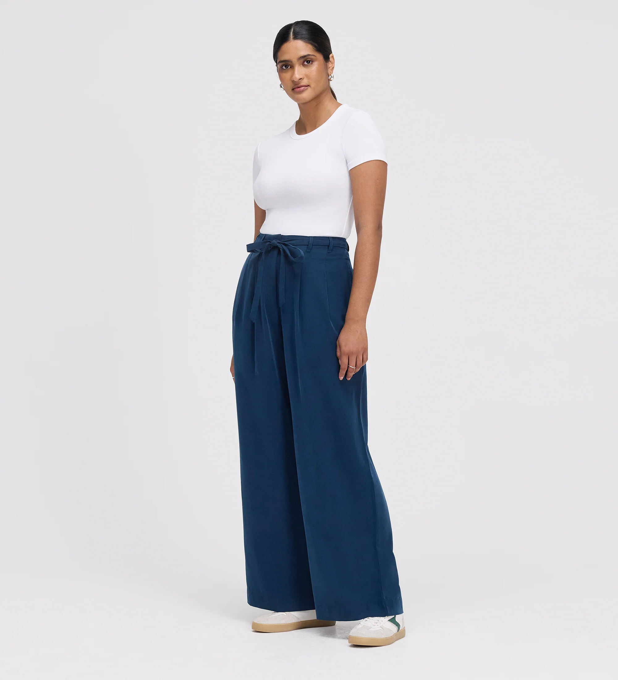 Venus Indigo Cupro Wide Leg Trousers - Image 5