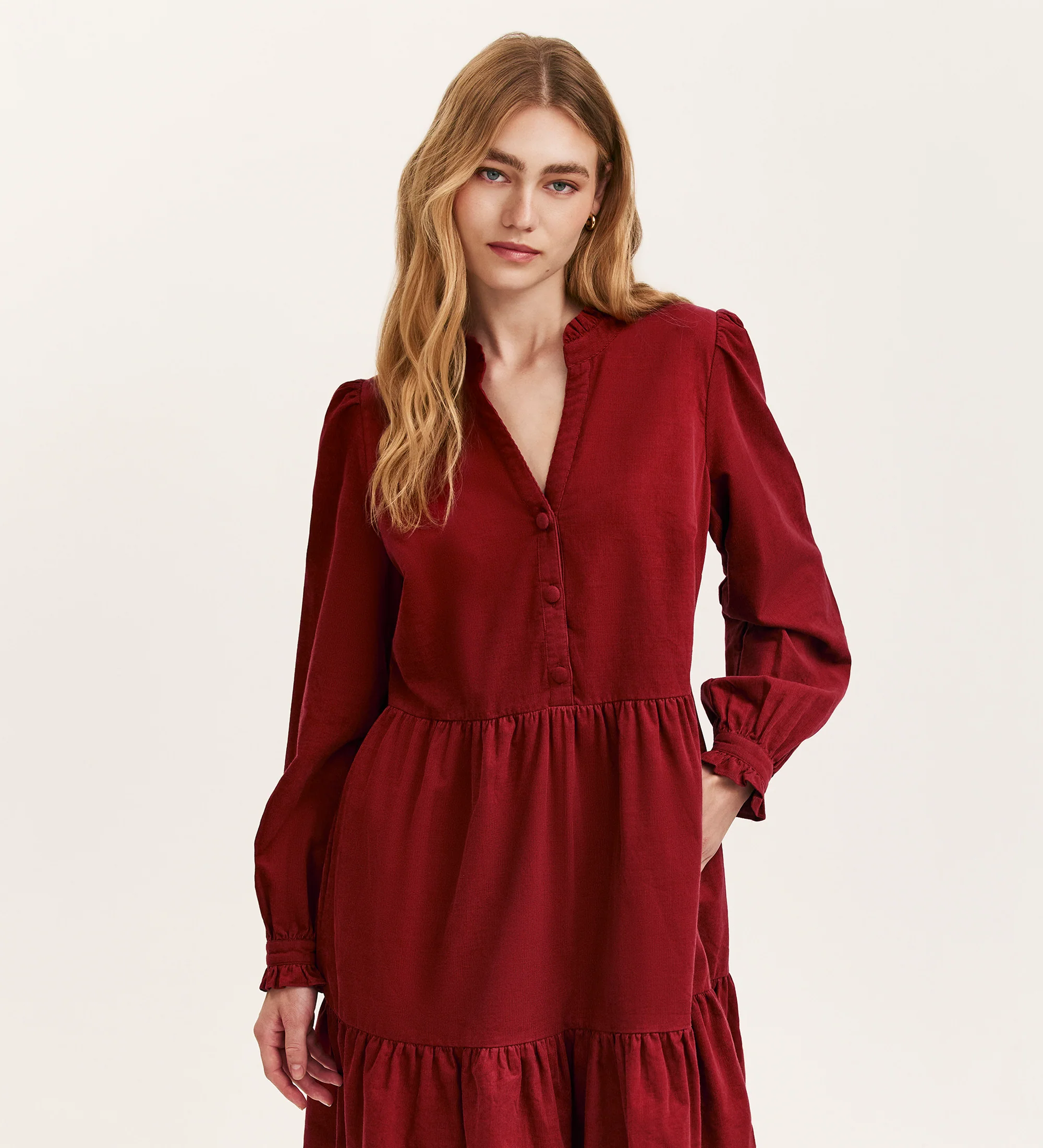 Verona Rust Corduroy Short Dress - Image 3