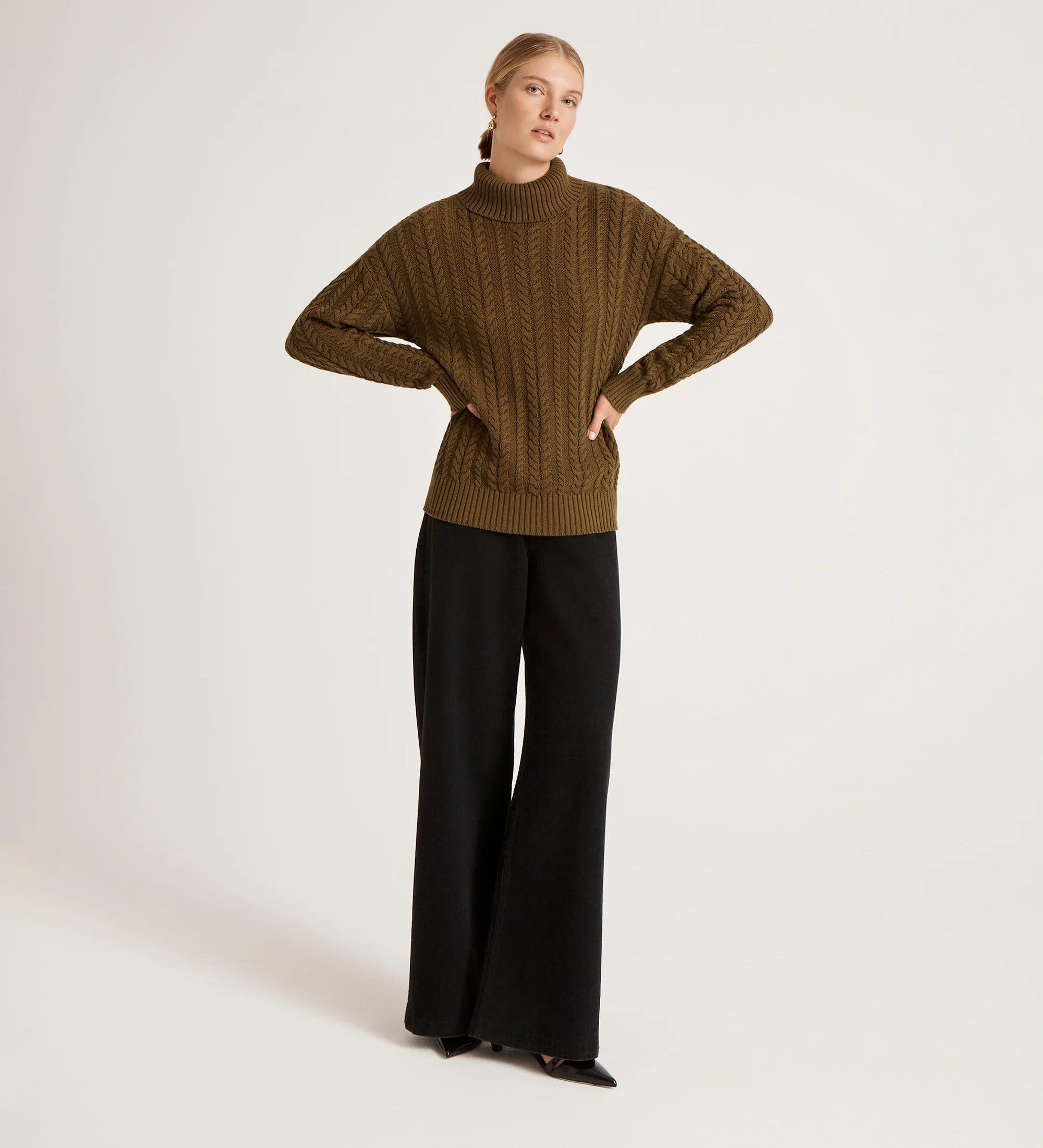 Viviana Khaki Knitted Jumper - Image 2