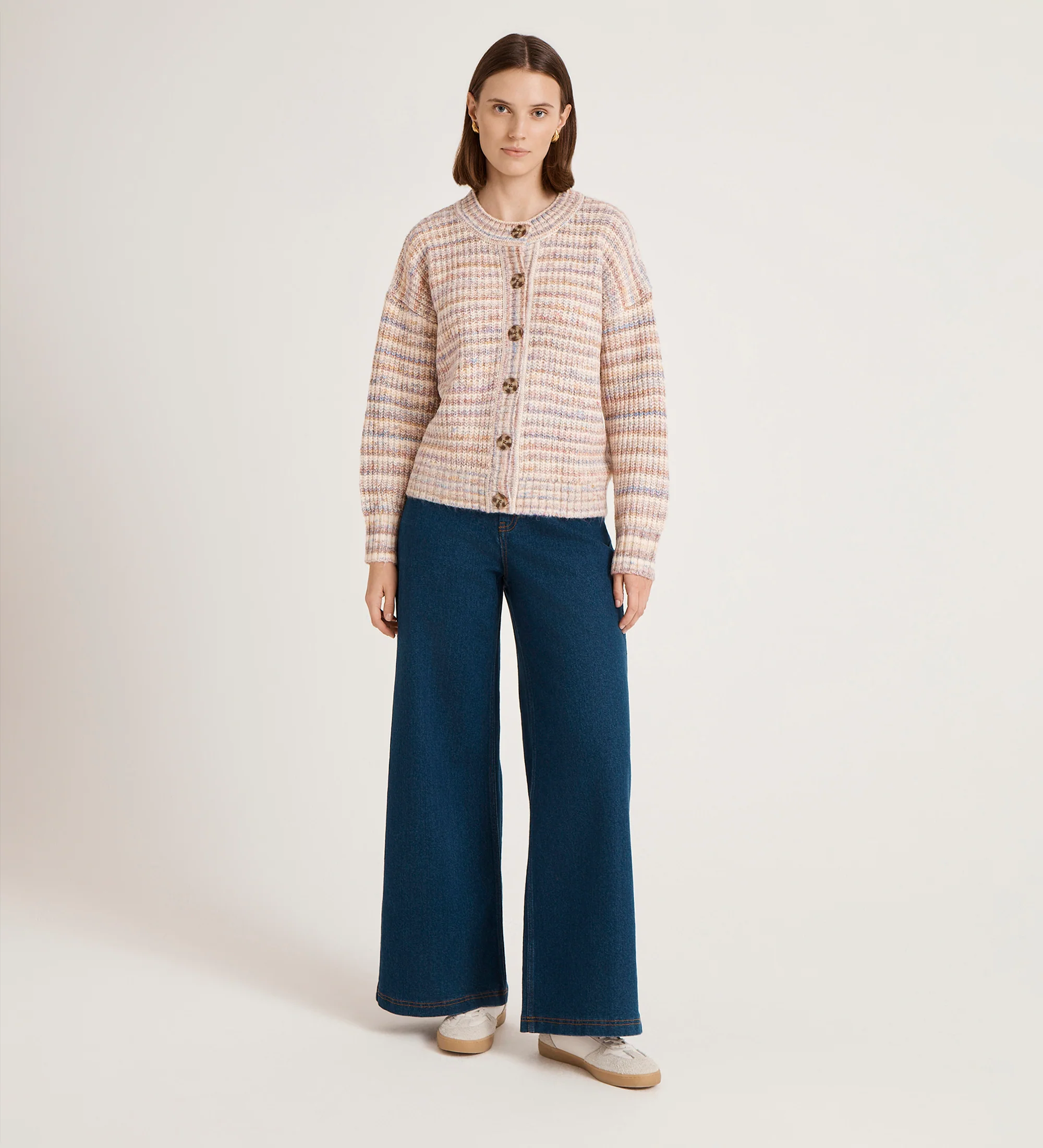 Whitney Pink Stripe Knitted Cardigan - Image 2