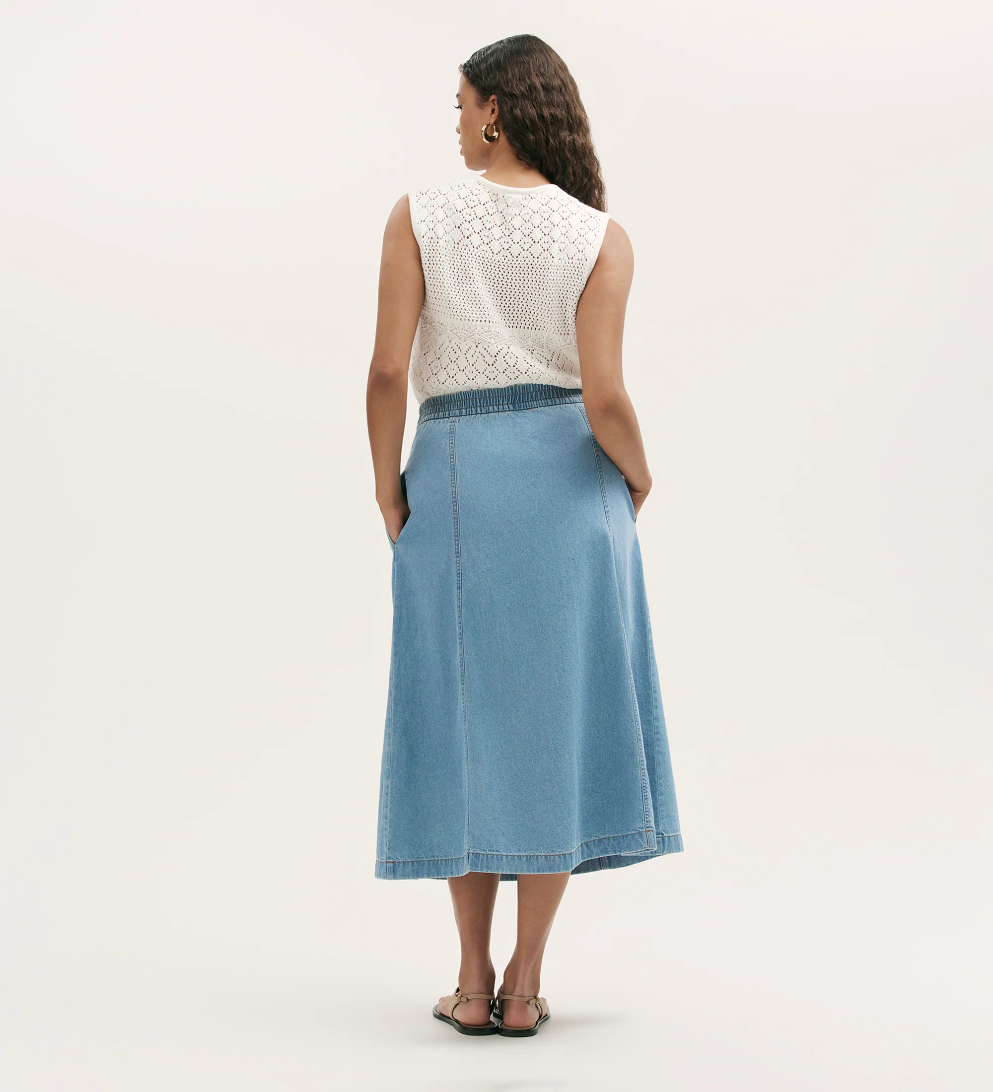 Winona Light Blue Denim Skirt - Image 4