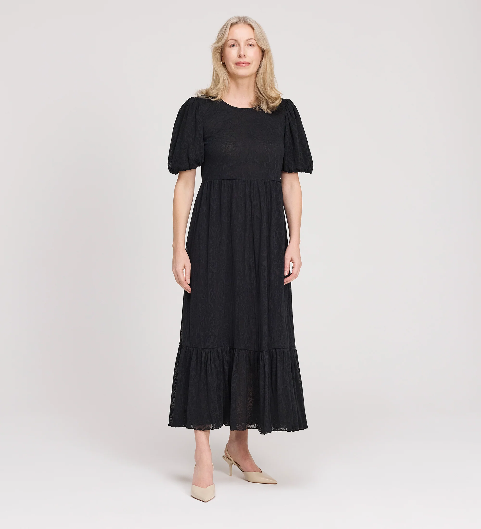 Yasmine Black Jersey Midi Dress - Image 4