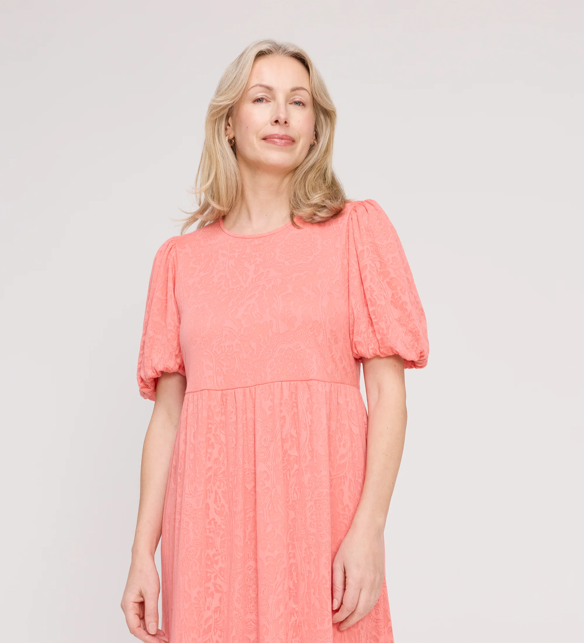 Yasmine Coral Jersey Midi Dress - Image 2