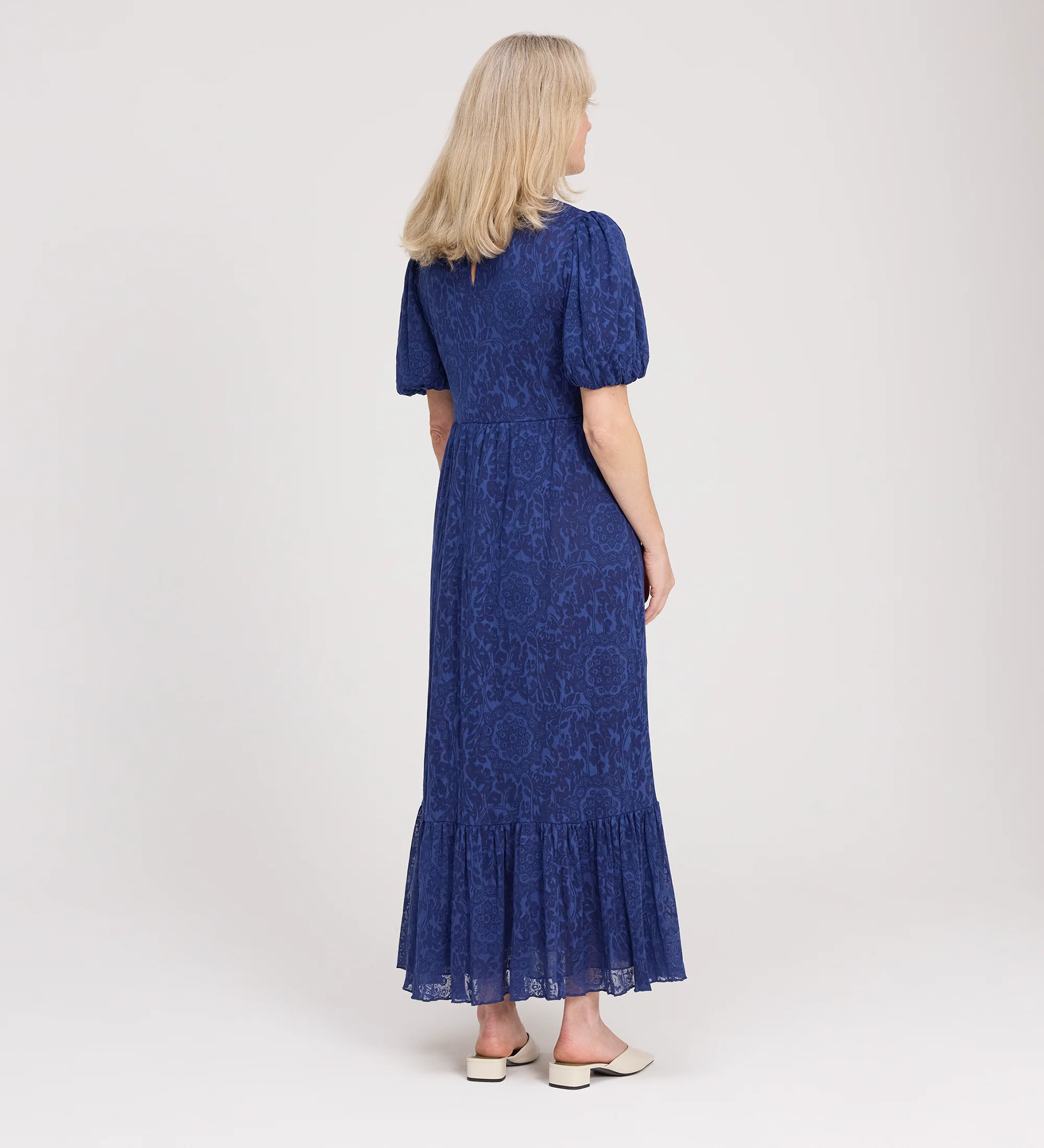Yasmine Navy Jersey Midi Dress - Image 4